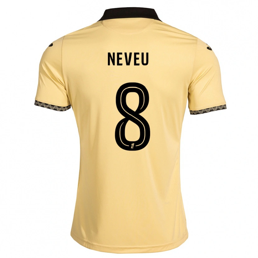 Danxen Uomo Maglia Tom Neveu #8 Bianco Avorio Nero Kit Gara Away 2026/27 Maglietta