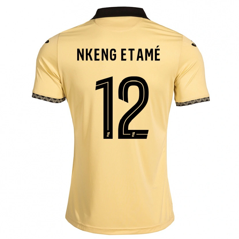 Danxen Uomo Maglia Shaï Nkeng Etamé #12 Bianco Avorio Nero Kit Gara Away 2026/27 Maglietta