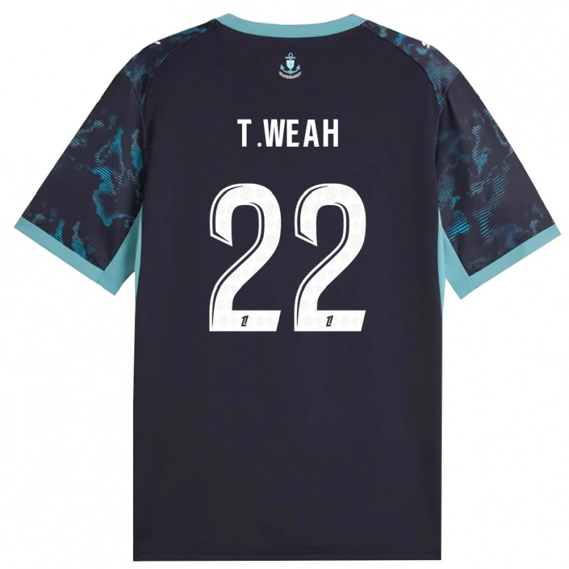 Danxen Uomo Maglia Timothy Weah #22 Turchese Pallido Bianco Nero Kit Gara Away 2026/27 Maglietta