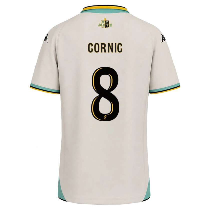 Danxen Uomo Maglia Andréa Cornic #8 Bianco Floreale Nero Kit Gara Away 2026/27 Maglietta