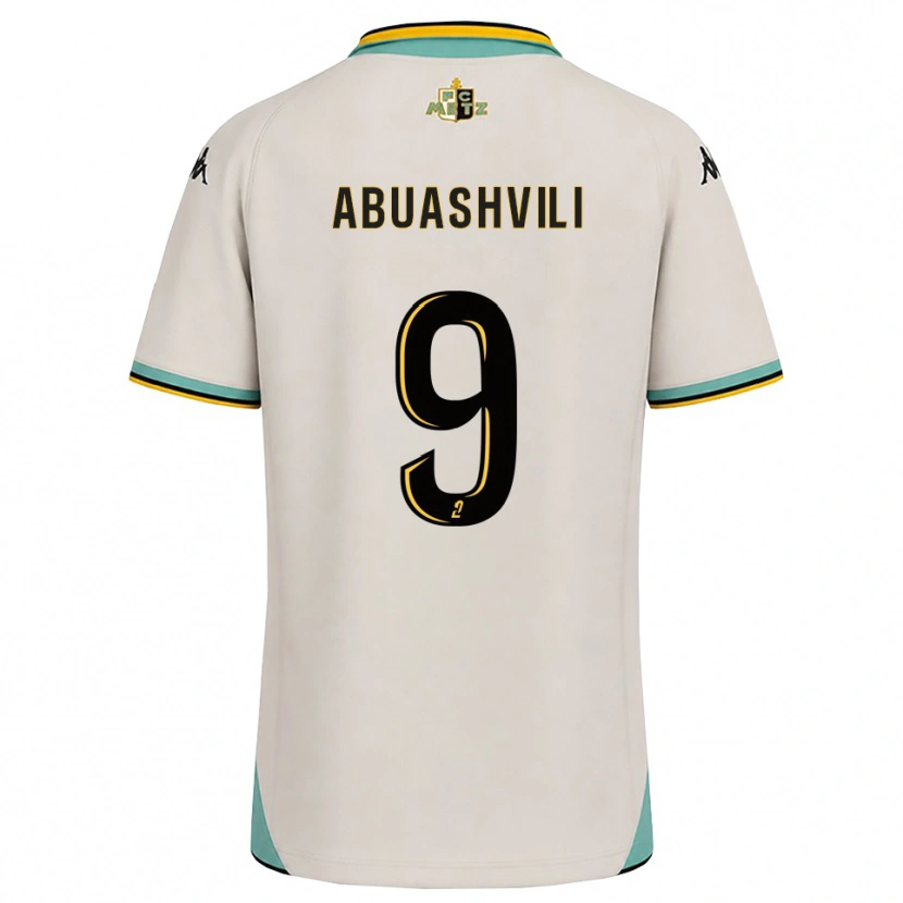 Danxen Uomo Maglia Giorgi Abuashvili #9 Bianco Floreale Nero Kit Gara Away 2026/27 Maglietta