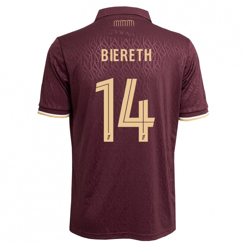 Danxen Uomo Maglia Mika Biereth #14 Marrone Sabbia Vinaccia Kit Gara Away 2026/27 Maglietta