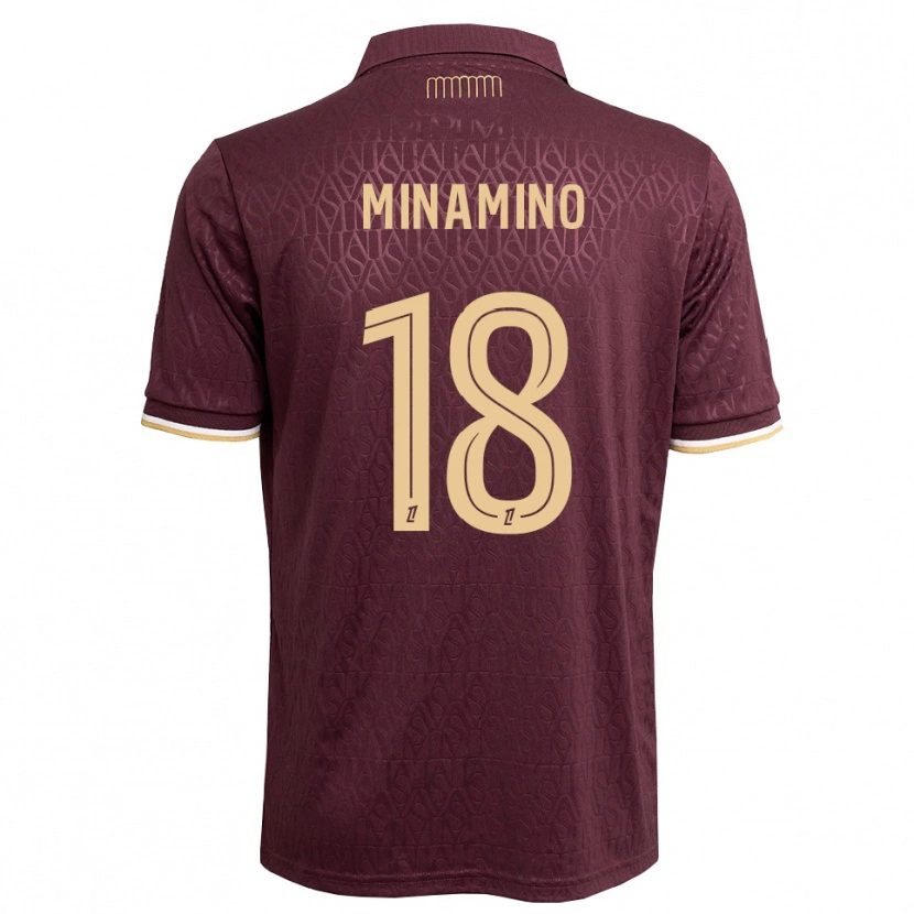 Danxen Uomo Maglia Takumi Minamino #18 Marrone Sabbia Vinaccia Kit Gara Away 2026/27 Maglietta