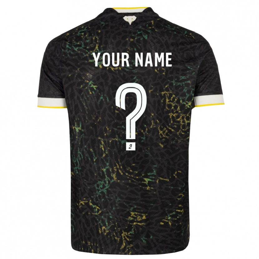 Danxen Uomo Maglia Il Tuo Nome #0 Nero Bianco Giallo Kit Gara Away 2026/27 Maglietta