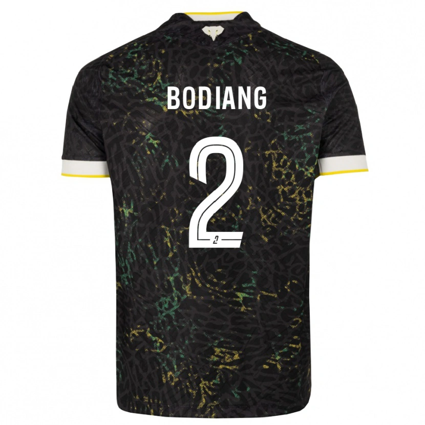Danxen Uomo Maglia Moutanabi Bodiang #2 Nero Bianco Giallo Kit Gara Away 2026/27 Maglietta