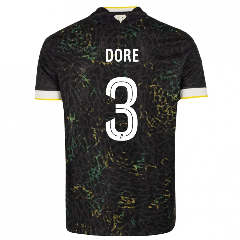 Danxen Uomo Maglia Louis Dore #3 Nero Bianco Giallo Kit Gara Away 2026/27 Maglietta