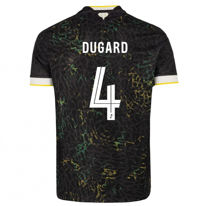 Danxen Uomo Maglia Taïgy Dugard #4 Nero Bianco Giallo Kit Gara Away 2026/27 Maglietta