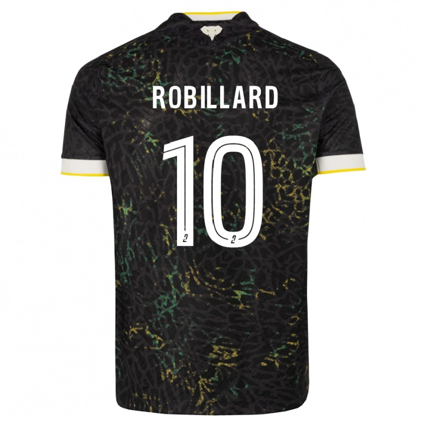 Danxen Uomo Maglia Camille Robillard #10 Nero Bianco Giallo Kit Gara Away 2026/27 Maglietta