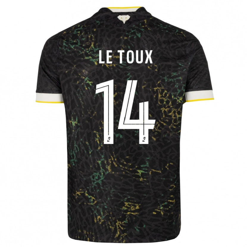 Danxen Uomo Maglia Many Le Toux #14 Nero Bianco Giallo Kit Gara Away 2026/27 Maglietta