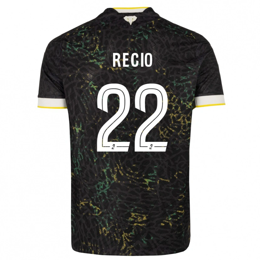 Danxen Uomo Maglia Andrea Recio #22 Nero Bianco Giallo Kit Gara Away 2026/27 Maglietta