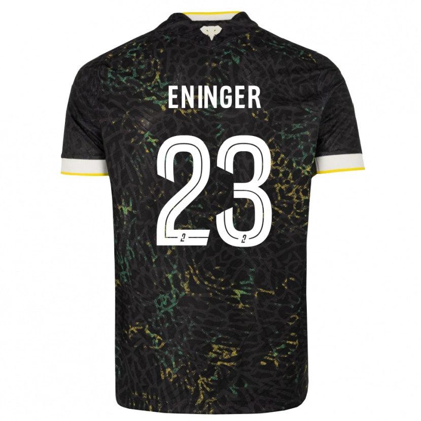 Danxen Uomo Maglia Thelma Eninger #23 Nero Bianco Giallo Kit Gara Away 2026/27 Maglietta