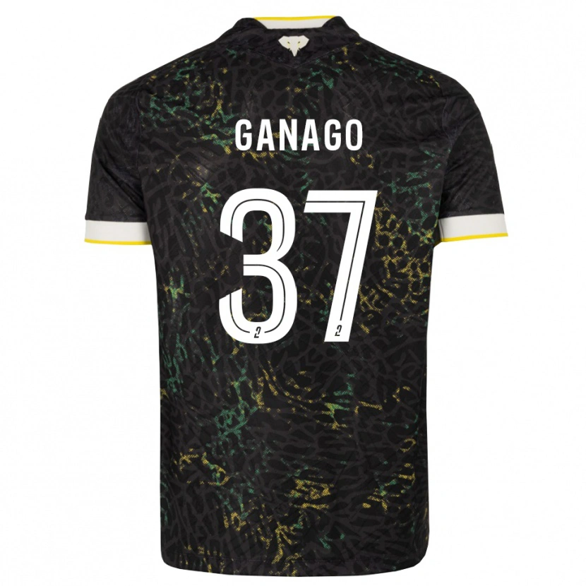 Danxen Uomo Maglia Ignatius Ganago #37 Nero Bianco Giallo Kit Gara Away 2026/27 Maglietta