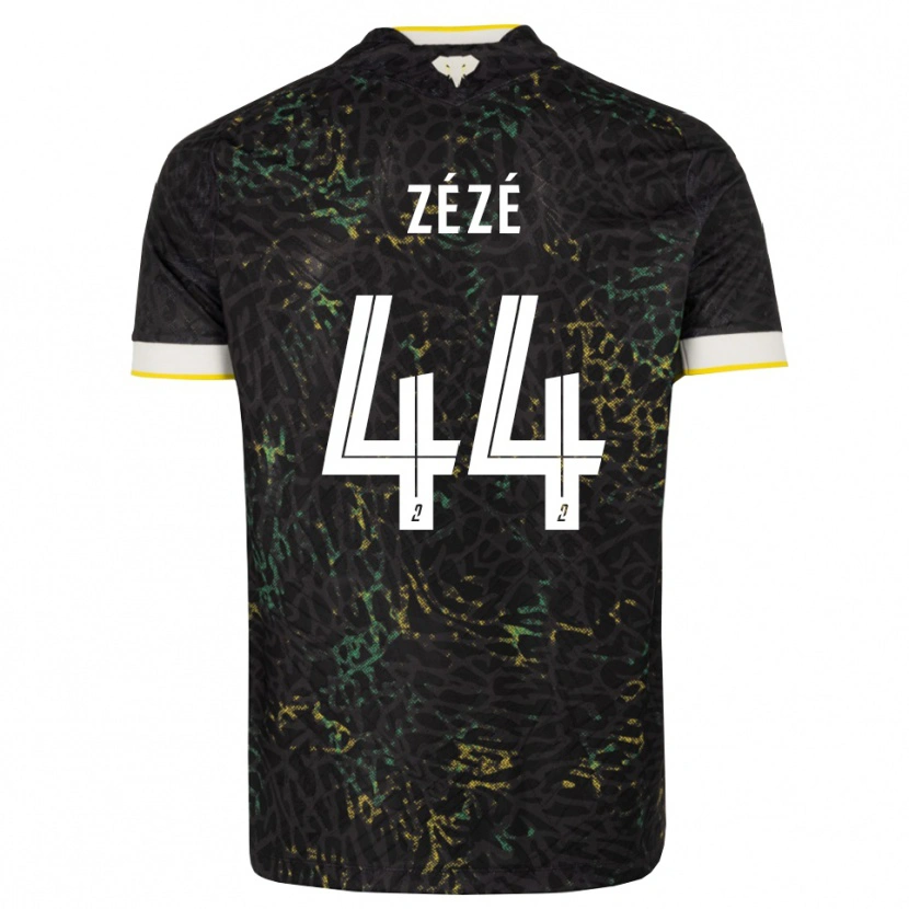 Danxen Uomo Maglia Nathan Zézé #44 Nero Bianco Giallo Kit Gara Away 2026/27 Maglietta