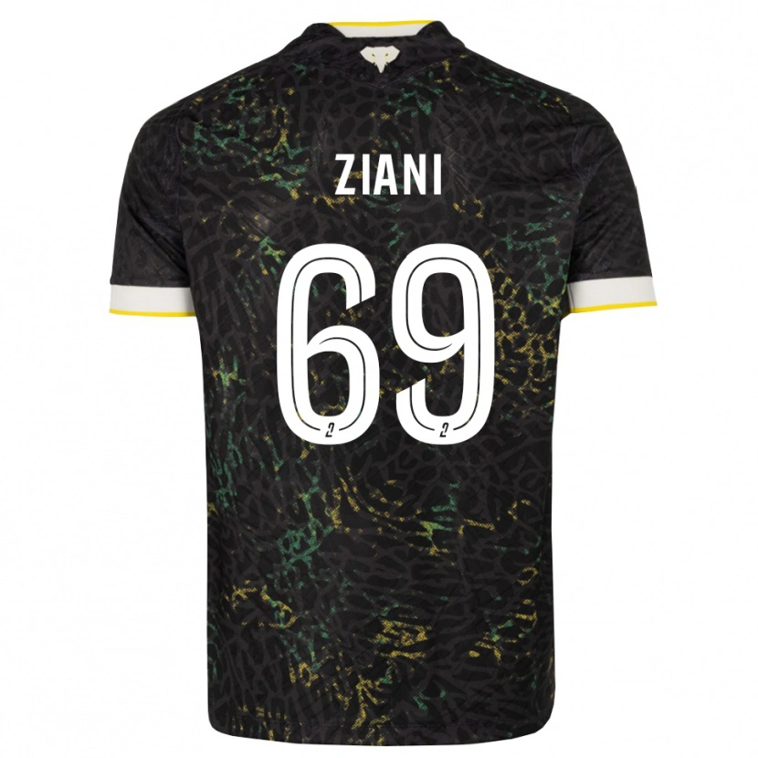 Danxen Uomo Maglia Sacha Ziani #69 Nero Bianco Giallo Kit Gara Away 2026/27 Maglietta