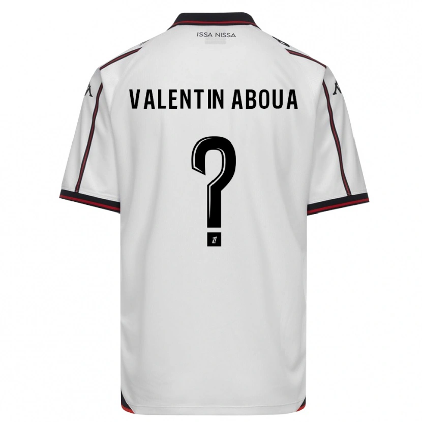 Danxen Uomo Maglia Louis Valentin Aboua #0 Nero Bianco Kit Gara Away 2026/27 Maglietta