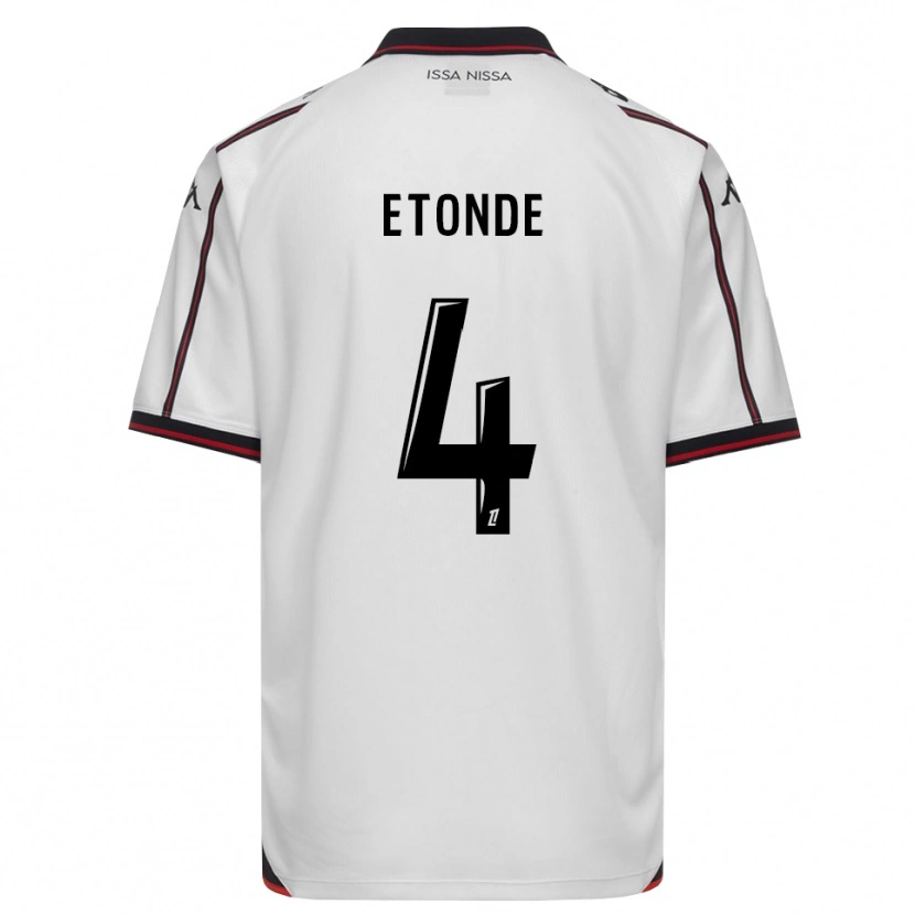 Danxen Uomo Maglia Emeric Etonde #4 Nero Bianco Kit Gara Away 2026/27 Maglietta