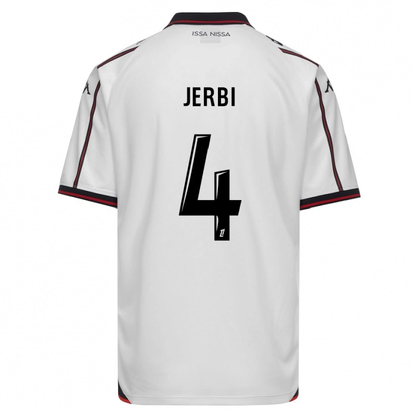 Danxen Uomo Maglia Rayan Jerbi #4 Nero Bianco Kit Gara Away 2026/27 Maglietta
