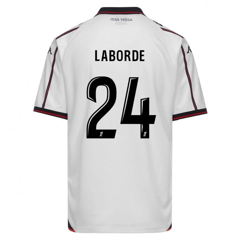 Danxen Uomo Maglia Gaëtan Laborde #24 Nero Bianco Kit Gara Away 2026/27 Maglietta