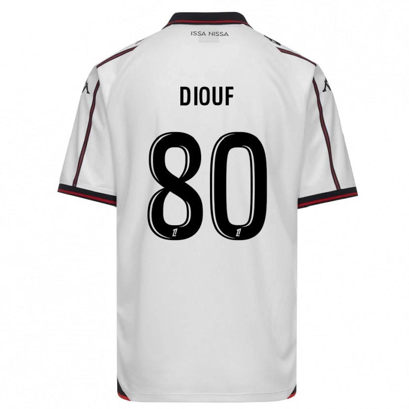 Danxen Uomo Maglia Yehvann Diouf #80 Nero Bianco Kit Gara Away 2026/27 Maglietta