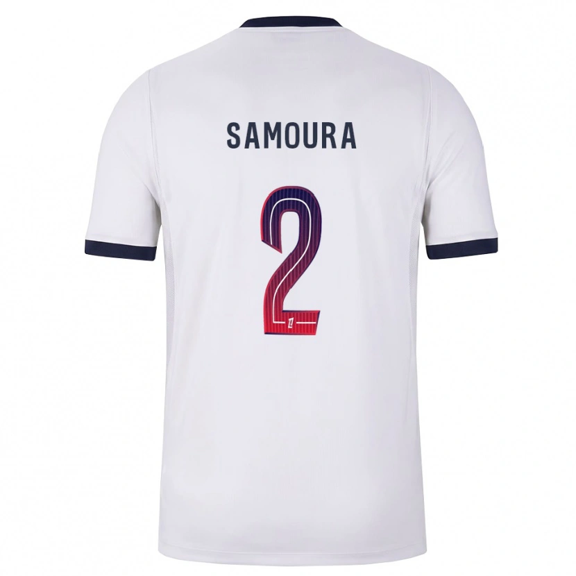 Danxen Uomo Maglia Thiniba Samoura #2 Bianco Nero Rosso Kit Gara Away 2026/27 Maglietta
