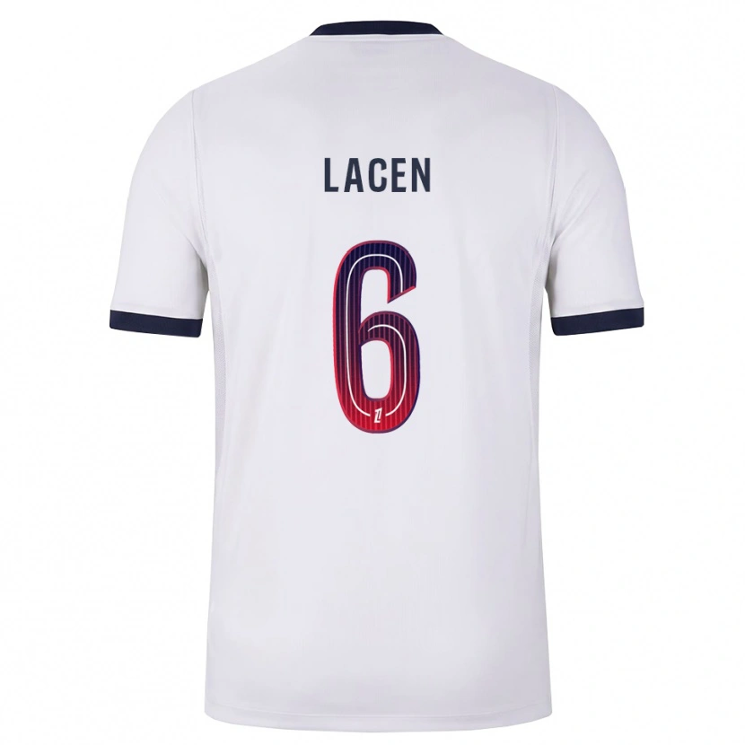 Danxen Uomo Maglia Michaël Lacen #6 Bianco Nero Rosso Kit Gara Away 2026/27 Maglietta