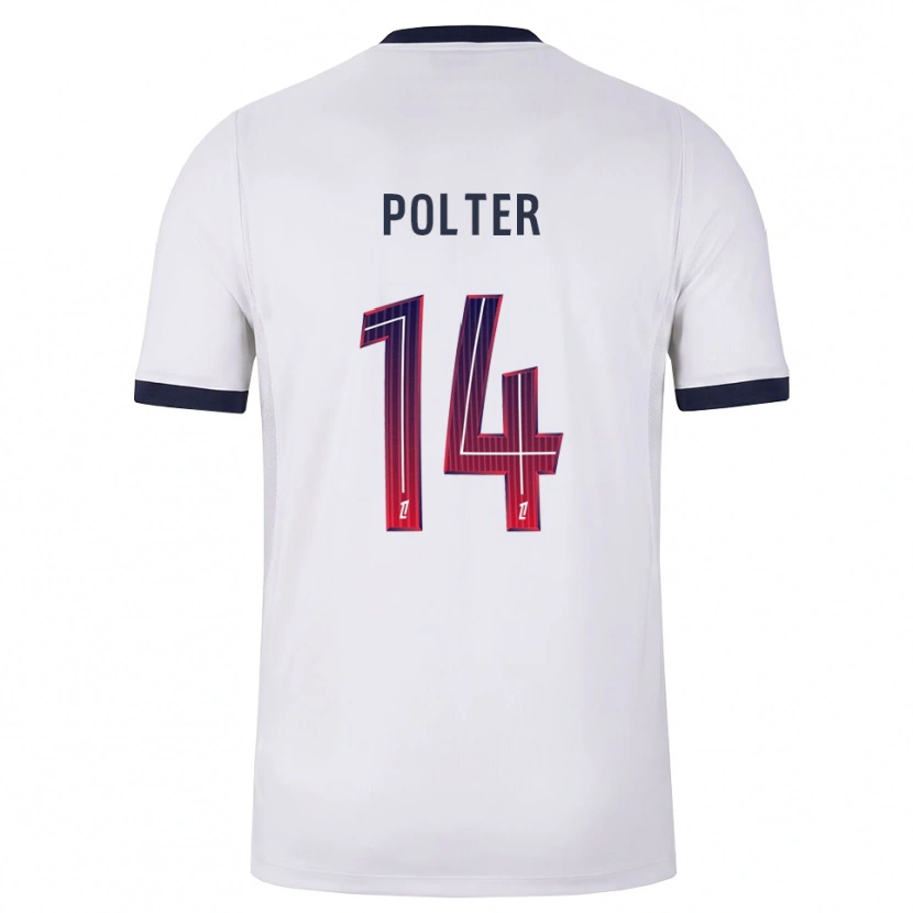 Danxen Uomo Maglia Ewan Polter #14 Bianco Nero Rosso Kit Gara Away 2026/27 Maglietta