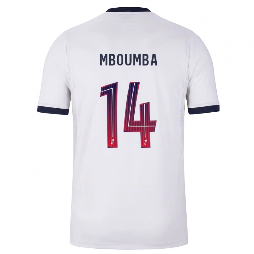 Danxen Uomo Maglia Nathan Mboumba #14 Bianco Nero Rosso Kit Gara Away 2026/27 Maglietta