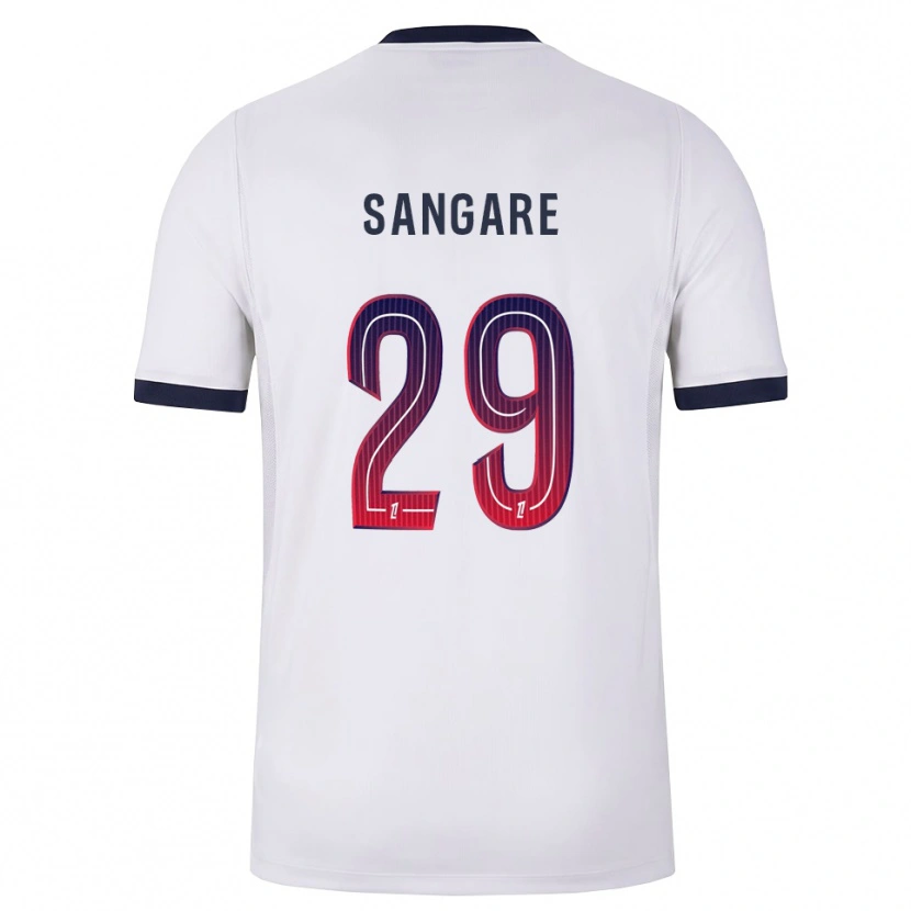 Danxen Uomo Maglia Hawa Sangare #29 Bianco Nero Rosso Kit Gara Away 2026/27 Maglietta