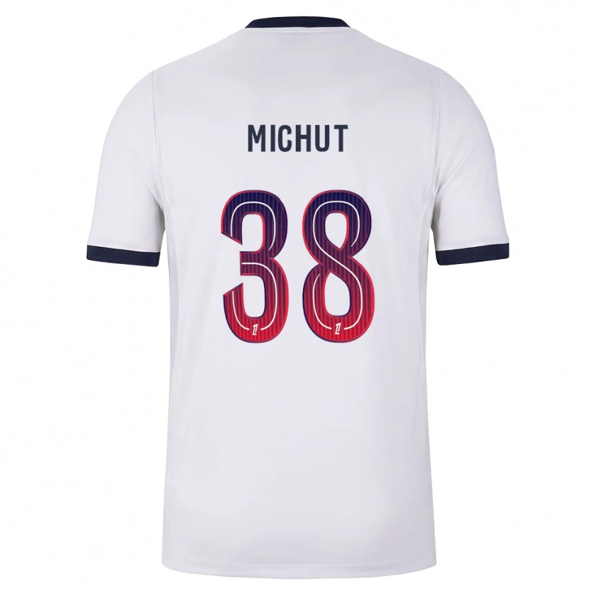 Danxen Uomo Maglia Edouard Michut #38 Bianco Nero Rosso Kit Gara Away 2026/27 Maglietta