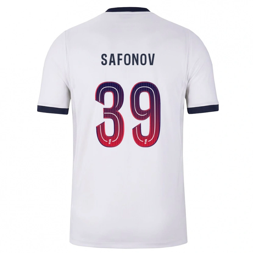 Danxen Uomo Maglia Matvey Safonov #39 Bianco Nero Rosso Kit Gara Away 2026/27 Maglietta