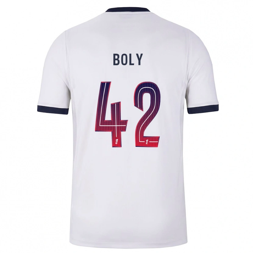 Danxen Uomo Maglia David Boly #42 Bianco Nero Rosso Kit Gara Away 2026/27 Maglietta