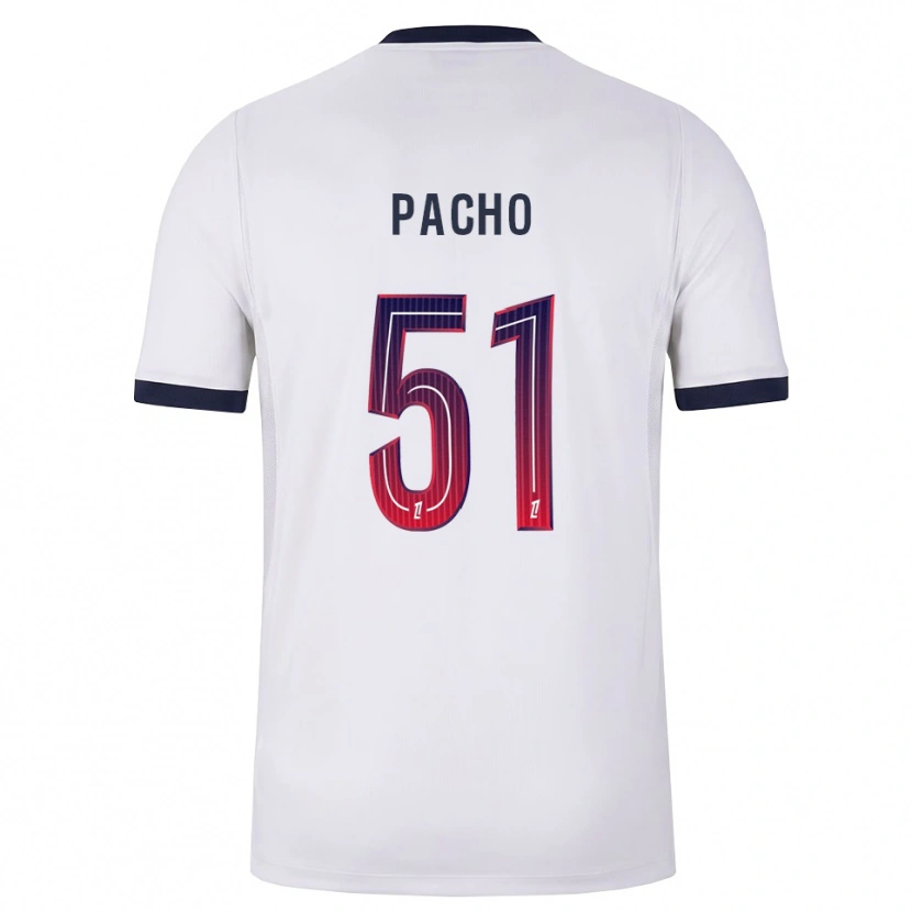 Danxen Uomo Maglia Willian Pacho #51 Bianco Nero Rosso Kit Gara Away 2026/27 Maglietta