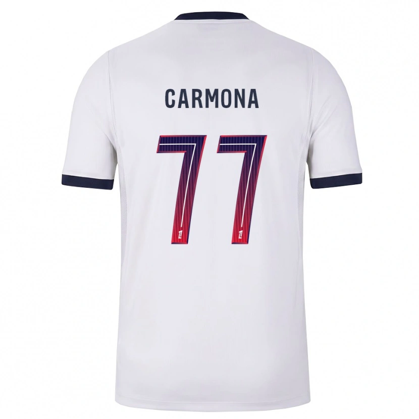 Danxen Uomo Maglia Olga Carmona #77 Bianco Nero Rosso Kit Gara Away 2026/27 Maglietta