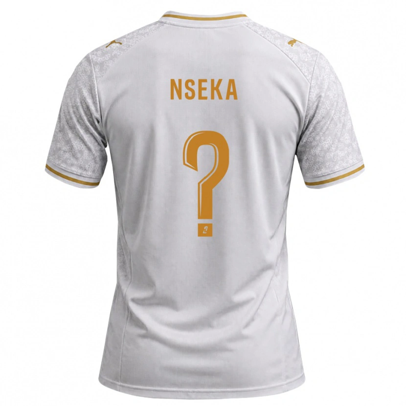 Danxen Uomo Maglia Nelson Nseka #0 Bianco Grigio Goldenrod Kit Gara Away 2026/27 Maglietta