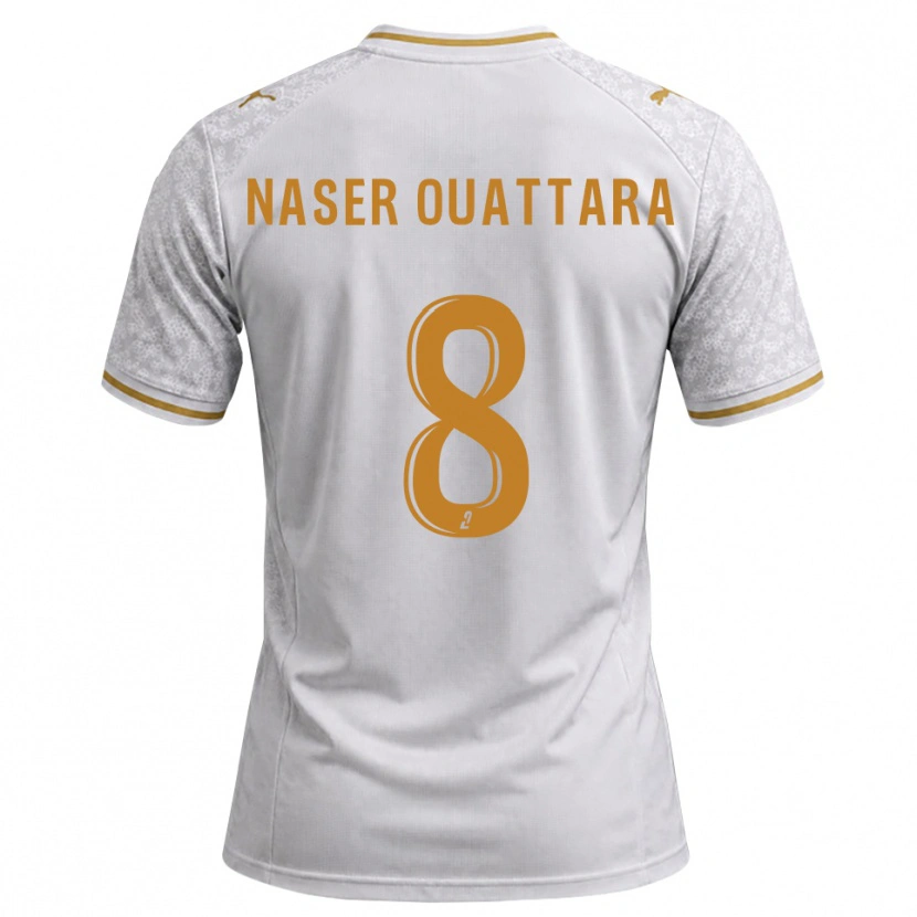 Danxen Uomo Maglia Papus Naser Ouattara #8 Bianco Grigio Goldenrod Kit Gara Away 2026/27 Maglietta