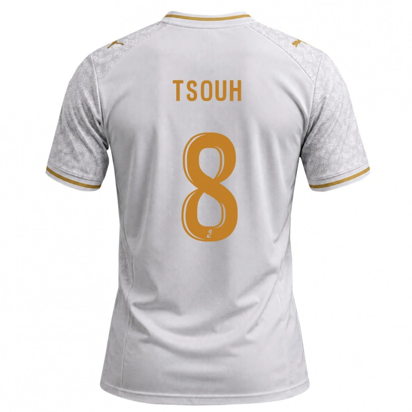 Danxen Uomo Maglia Justin Tsouh #8 Bianco Grigio Goldenrod Kit Gara Away 2026/27 Maglietta