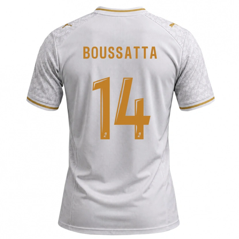 Danxen Uomo Maglia Naïl Boussatta #14 Bianco Grigio Goldenrod Kit Gara Away 2026/27 Maglietta