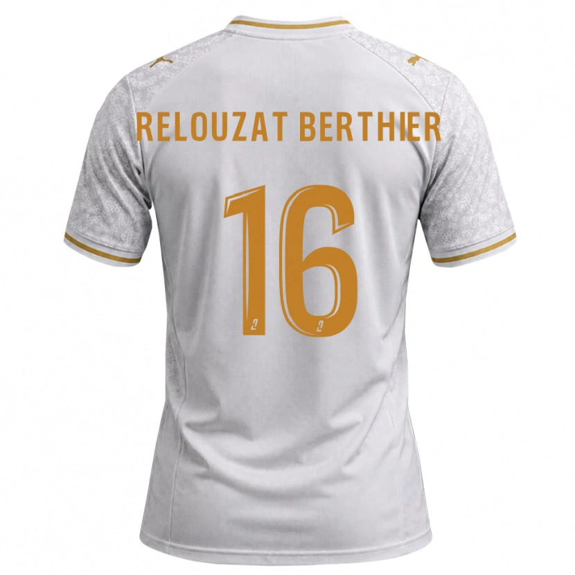 Danxen Uomo Maglia Maxime Relouzat Berthier #16 Bianco Grigio Goldenrod Kit Gara Away 2026/27 Maglietta