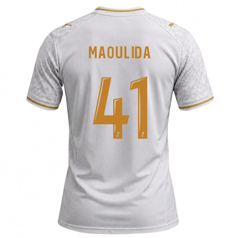 Danxen Uomo Maglia Assimina Maoulida #41 Bianco Grigio Goldenrod Kit Gara Away 2026/27 Maglietta
