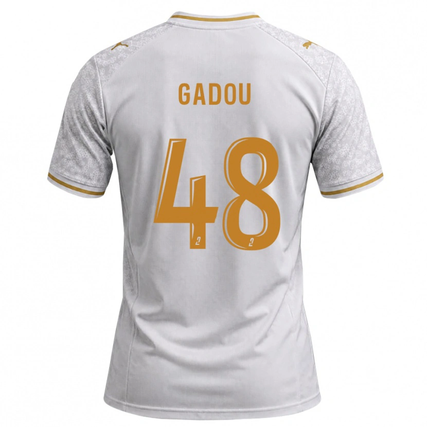 Danxen Uomo Maglia Arone Gadou #48 Bianco Grigio Goldenrod Kit Gara Away 2026/27 Maglietta