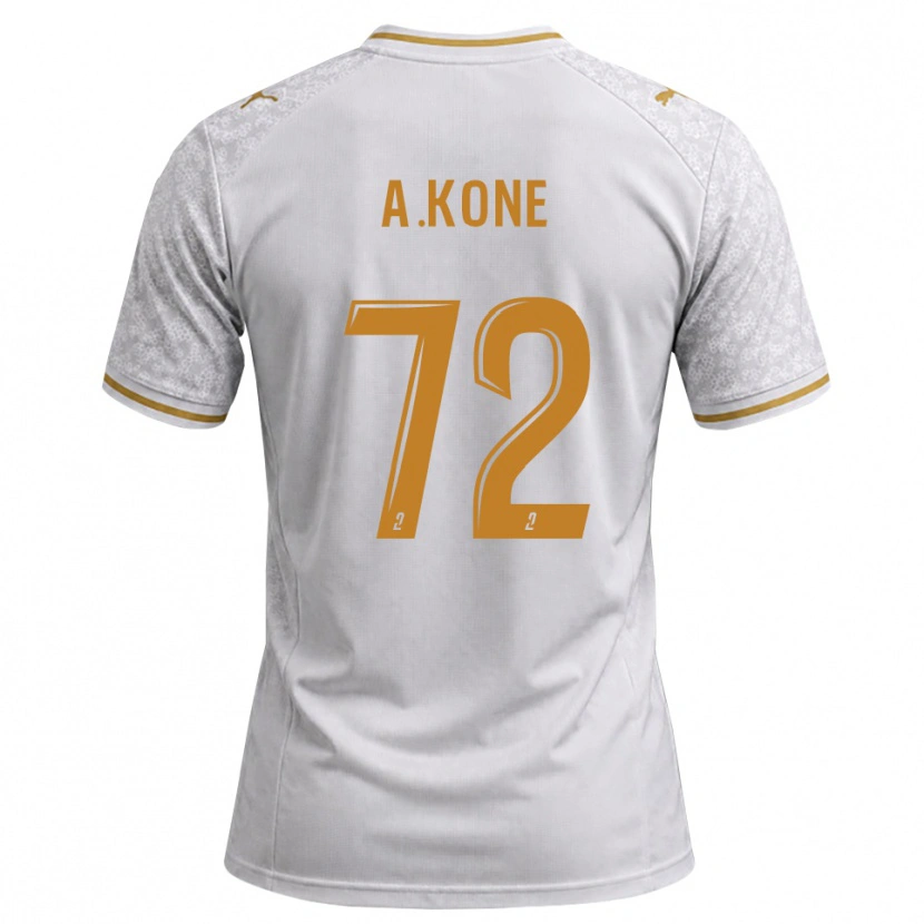 Danxen Uomo Maglia Amadou Koné #72 Bianco Grigio Goldenrod Kit Gara Away 2026/27 Maglietta