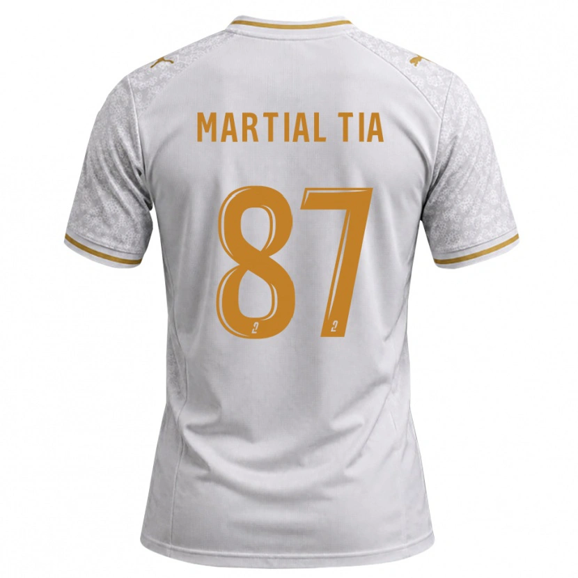 Danxen Uomo Maglia Martial Tia #87 Bianco Grigio Goldenrod Kit Gara Away 2026/27 Maglietta