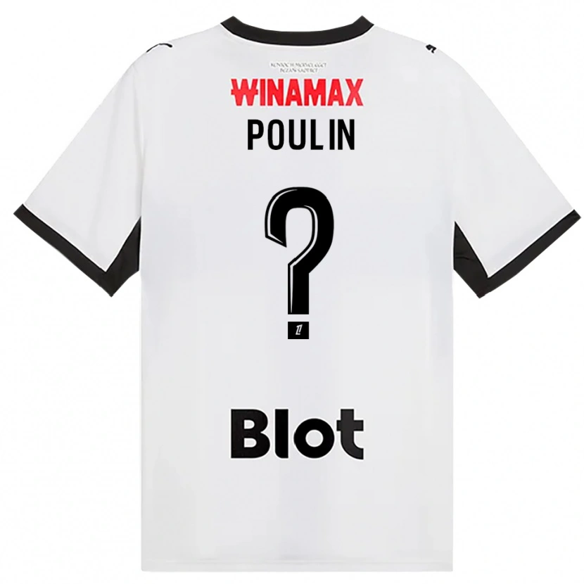 Danxen Uomo Maglia Liam Poulin #0 Nero Bianco Rosso Kit Gara Away 2026/27 Maglietta