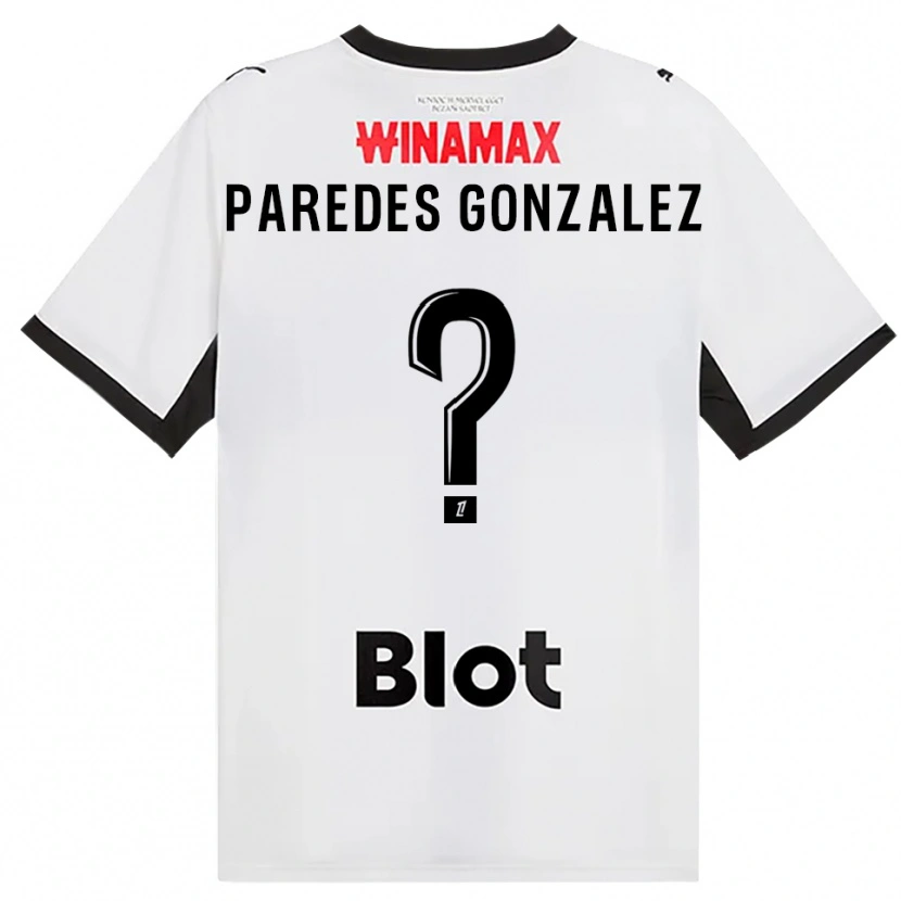 Danxen Uomo Maglia Maxime Paredes Gonzalez #0 Nero Bianco Rosso Kit Gara Away 2026/27 Maglietta