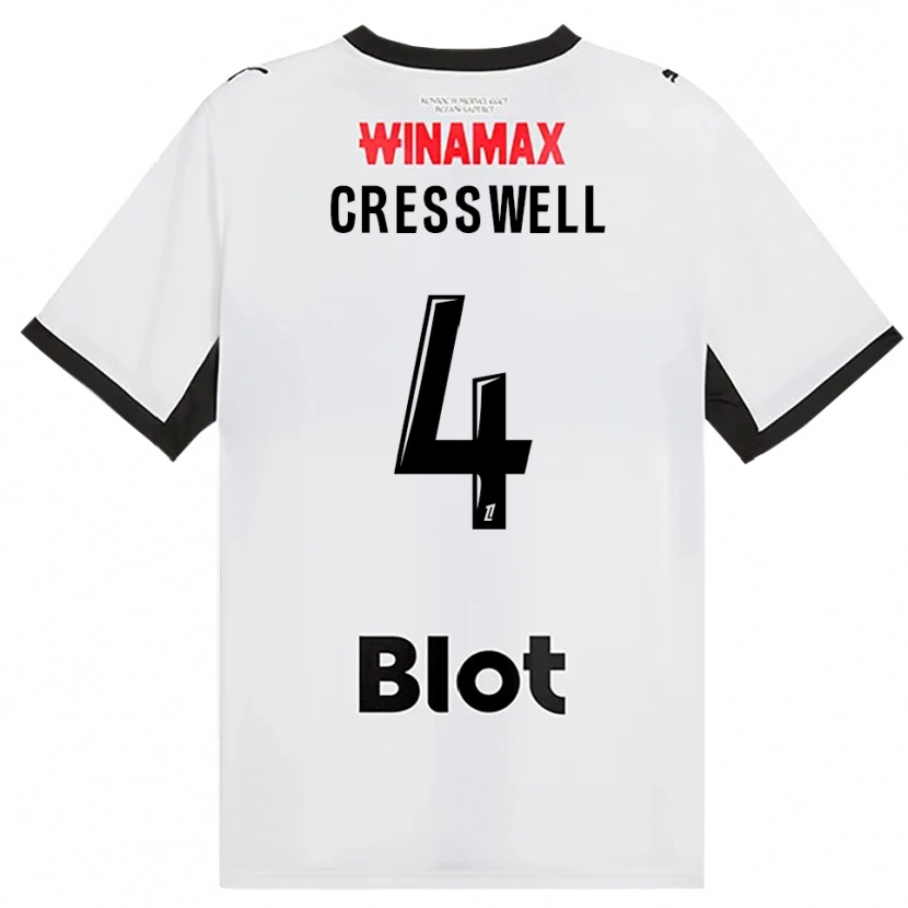 Danxen Uomo Maglia Charlie Cresswell #4 Nero Bianco Rosso Kit Gara Away 2026/27 Maglietta