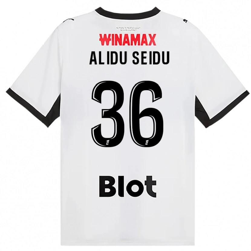 Danxen Uomo Maglia Alidu Seidu #36 Nero Bianco Rosso Kit Gara Away 2026/27 Maglietta