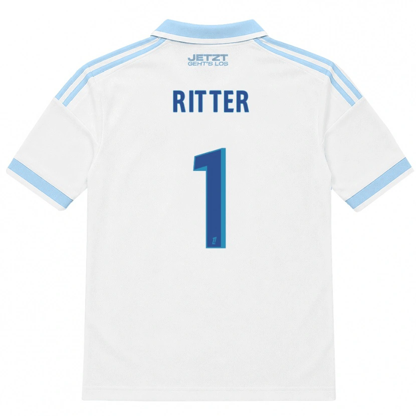 Danxen Uomo Maglia Maxime Ritter #1 Azzurro Chiaro Bianco Rosso Kit Gara Away 2026/27 Maglietta