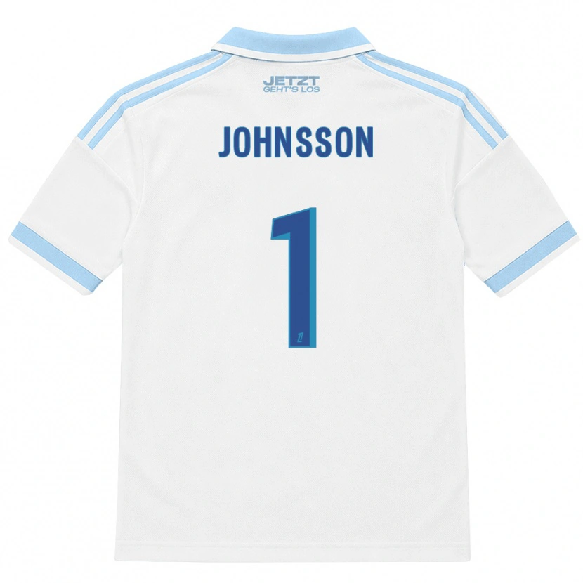Danxen Uomo Maglia Karl-Johan Johnsson #1 Azzurro Chiaro Bianco Rosso Kit Gara Away 2026/27 Maglietta