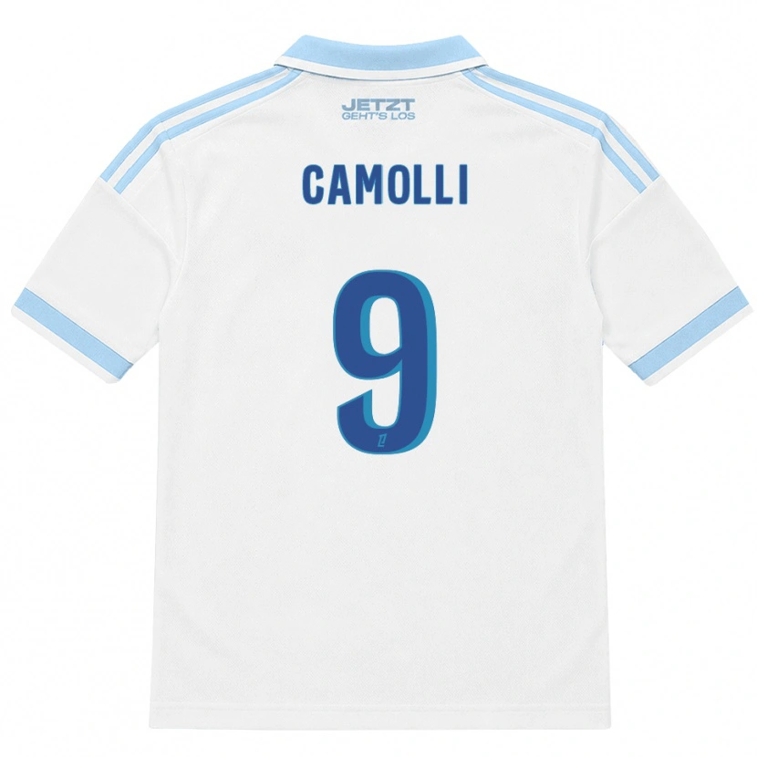 Danxen Uomo Maglia Benjamin Camolli #9 Azzurro Chiaro Bianco Rosso Kit Gara Away 2026/27 Maglietta