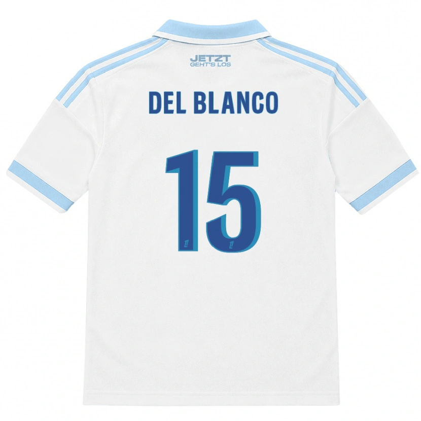 Danxen Uomo Maglia Mateo Del Blanco #15 Azzurro Chiaro Bianco Rosso Kit Gara Away 2026/27 Maglietta